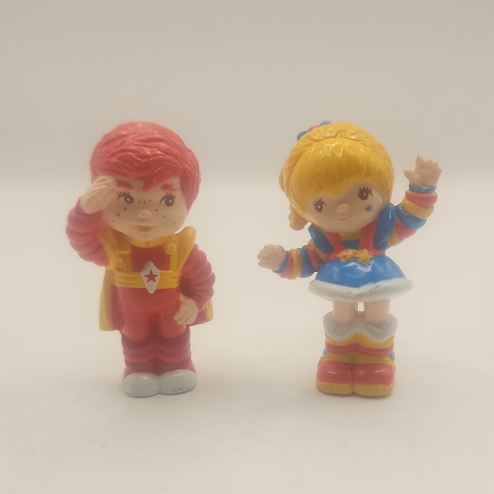 Rainbow Brite  and Red Butler Mini Figures PVC Hallmark Cards Vtg 1983